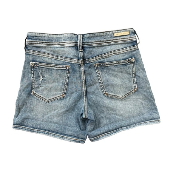 Anthropologie Pilcro Light Wash Patchwork Hi Rise Slim Boyfriend Shorts Size 28 - Picture 6 of 8